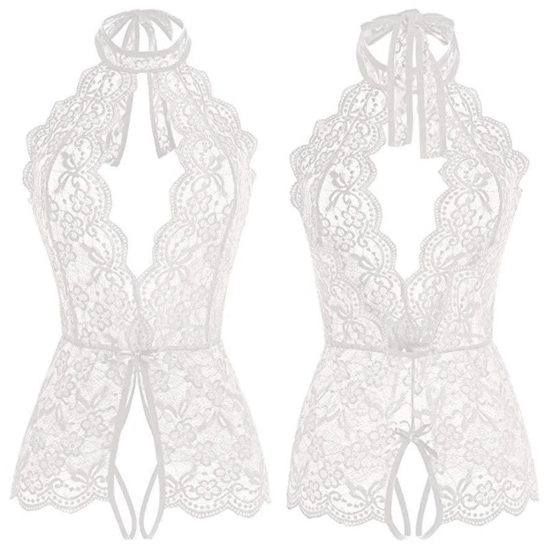 Sexy Lingerie Porno Women Plus Size S-2XL Bodysuit Role Play Clothes Transparent Nightgown Open Crotch Underwear Exotic Costumes