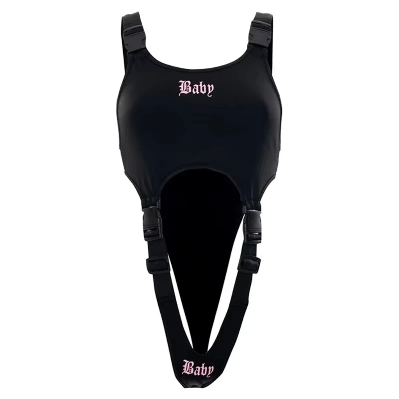 Sexy "DAT BABY" Bodysuit Women Punk High Street Sleeveless Bodysuits Y2k Gothic Bodycon Tops Casual Jumpsuit Club Party