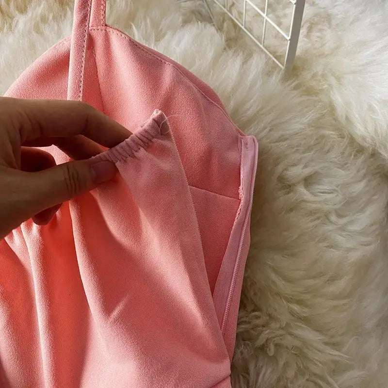 Sleeveless Mini Dress Women Summer Sweet Ruffles Vestido Feminino Pure Temper High Waist Harajuku Sexy Clothes All-match Hipster