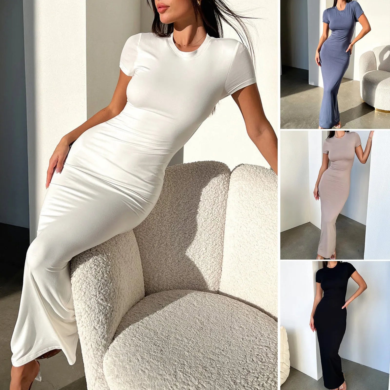 PLAIN JANE SEXYY DRESS Clothing Sexy Outfits Prom Dresses for Woman Elegant Party Dresses Casual Evening Long Clothes Summer